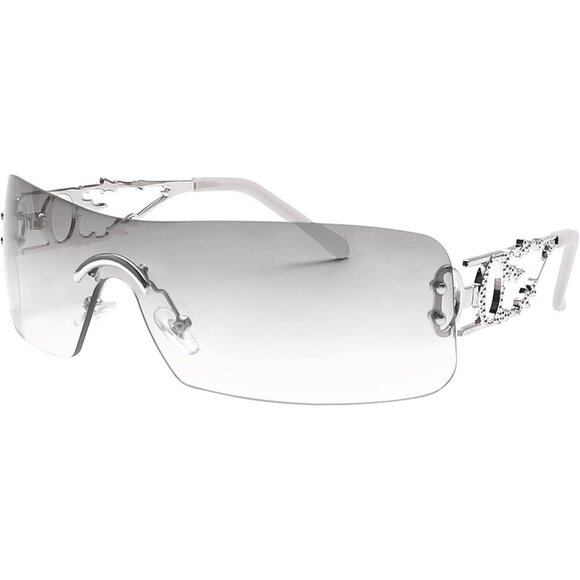 Rimless Y2K Sunglasses Women Men Rectangle Vintage Flame Style UV400 main image 5